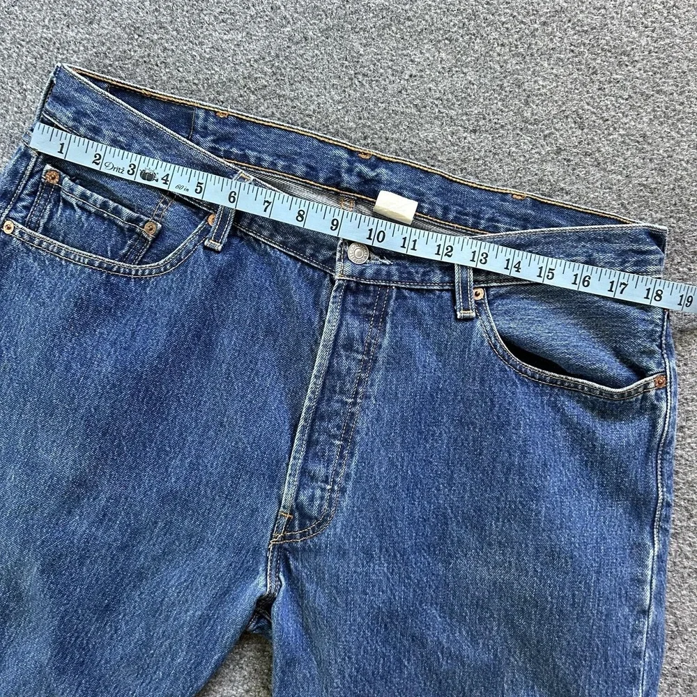 Levis 501 Jeans Men‎ 38x27 Blue Denim Straight Button Fly Vintage Paper Tag